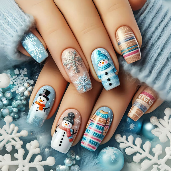 12 Sizes-24 Pcs Press On Nails Y1286
