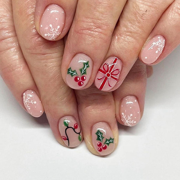 48 Pcs Press On Nails Xmas-19-48pcs