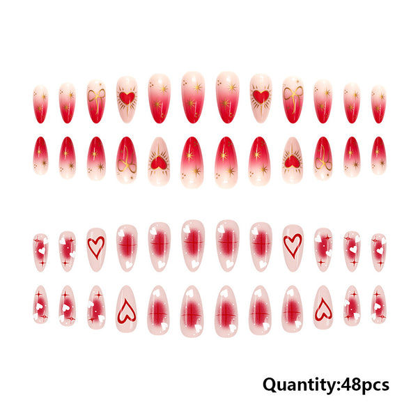 48 Pcs Press On Nails Vday-2-48pcs
