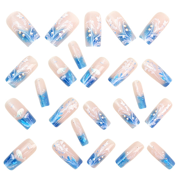 12 Sizes-24 Pcs Press On Nails Y1073