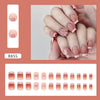 Butterfly French Glossy Medium Pink Square Press on Nails