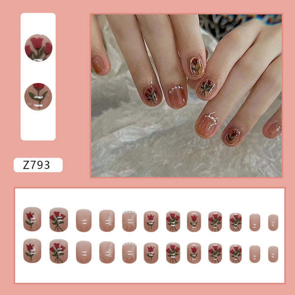 12 Sizes-24 Pcs Press On Nails Z793