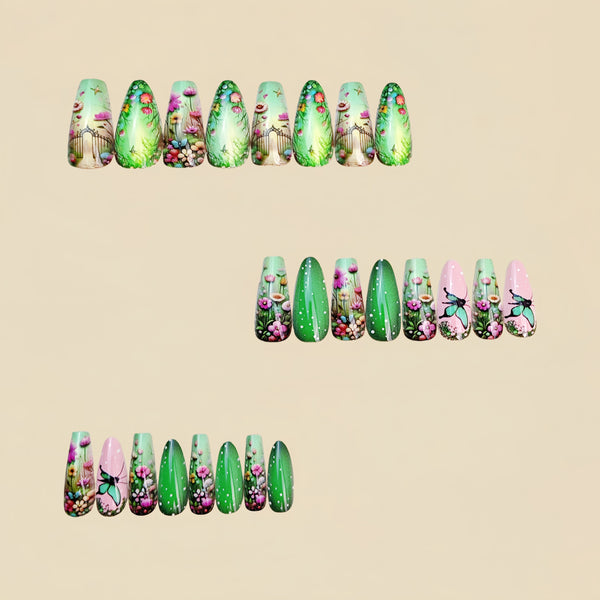 12 Sizes-24 Pcs Press On Nails Y955