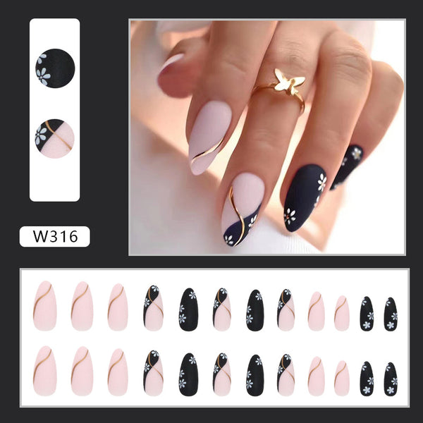 12 Sizes-24 Pcs Press On Nails W316