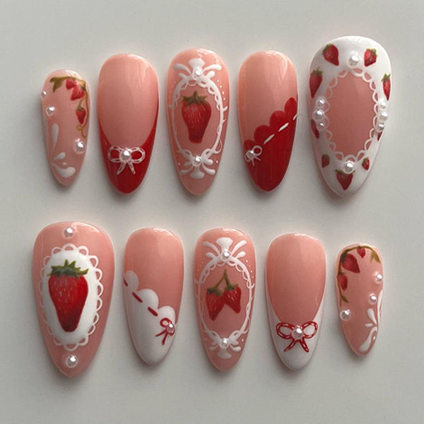 12 Sizes-24 Pcs Press On Nails JP3740