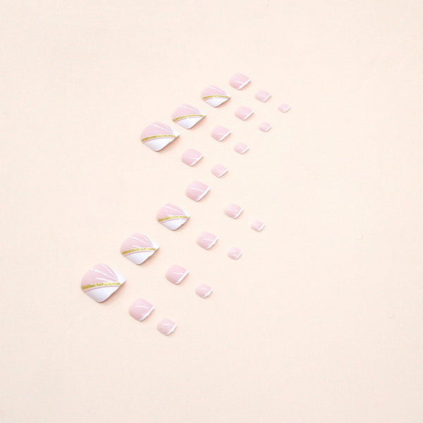12 Sizes-24 Pcs Press On Nails F073
