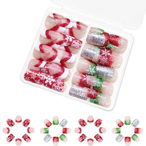 48 Pcs Press On Nails Xmas-11-48pcs