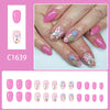 12 Sizes-24 Pcs Press On Nails C1639
