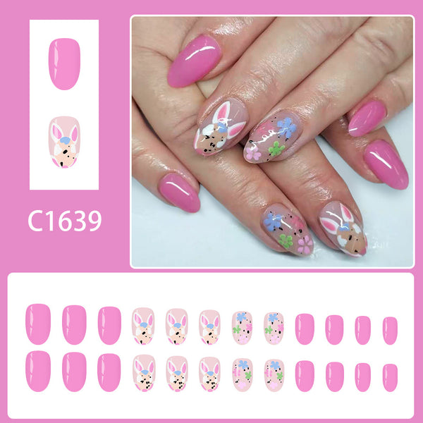 12 Sizes-24 Pcs Press On Nails C1639