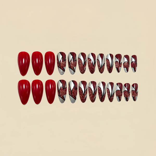 12 Sizes-24 Pcs Press On Nails Y1530