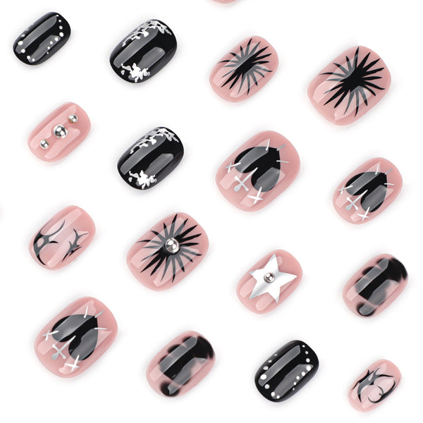 12 Sizes-24 Pcs Press On Nails JP4116