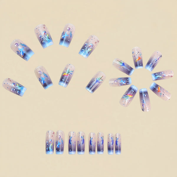 12 Sizes-24 Pcs Press On Nails Y1085