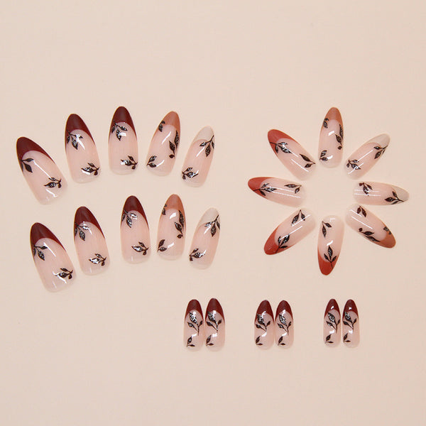 12 Sizes-24 Pcs Press On Nails W1822