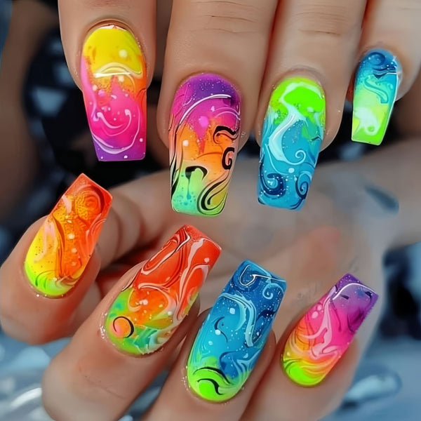 12 Sizes-24 Pcs Press On Nails Y1020