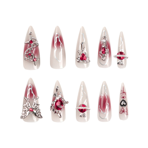 12 Sizes-24 Pcs Press On Nails JP2765