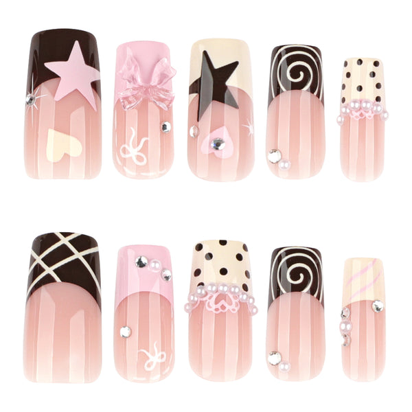 12 Sizes-24 Pcs Press On Nails JP4152
