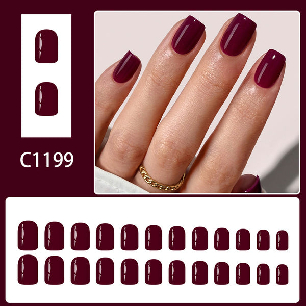 12 Sizes-24 Pcs Press On Nails C1199