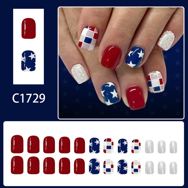 12 Sizes-24 Pcs Press On Nails C1729