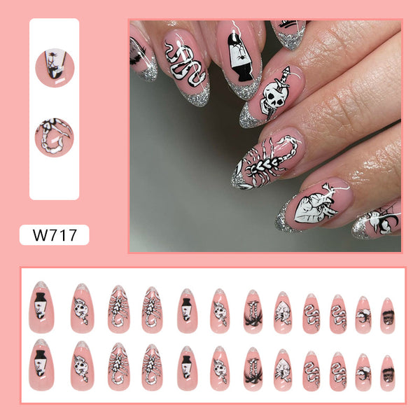 12 Sizes-24 Pcs Press On Nails W717