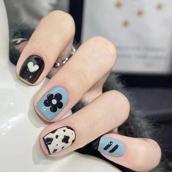 12 Sizes-24 Pcs Press On Nails R778