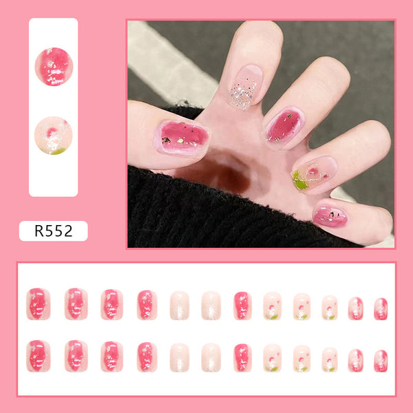 12 Sizes-24 Pcs Press On Nails R521
