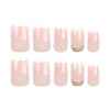 French Glossy Medium Pink Square Press on Nails