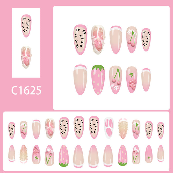 12 Sizes-24 Pcs Press On Nails C1625