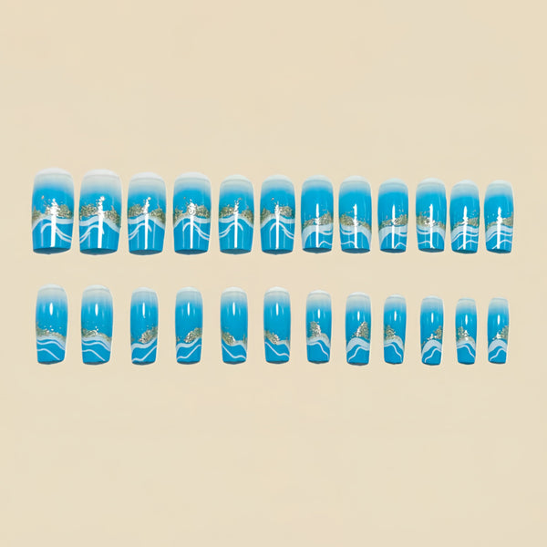 12 Sizes-24 Pcs Press On Nails Y1555