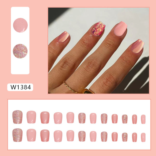 12 Sizes-24 Pcs Press On Nails W1384