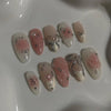 Almond French Glossy Medium Pink Press on Nails