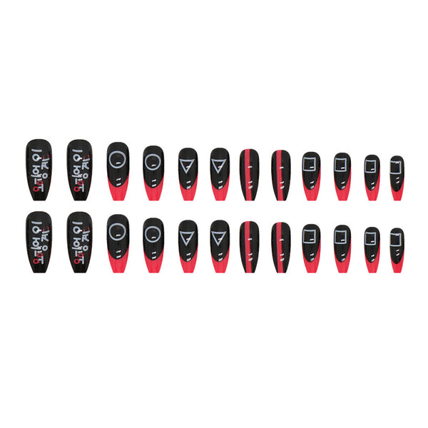 12 Sizes-24 Pcs Press On Nails R786
