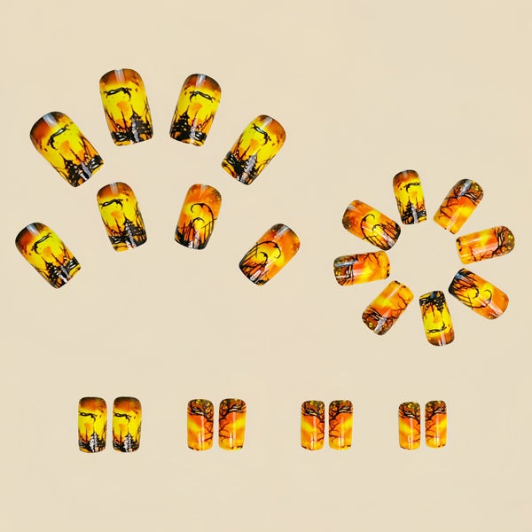 12 Sizes-24 Pcs Press On Nails Y254