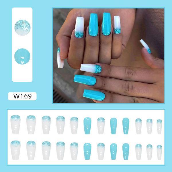 12 Sizes-24 Pcs Press On Nails W169