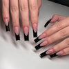 12 Sizes-24 Pcs Press On Nails y085sblackfrench