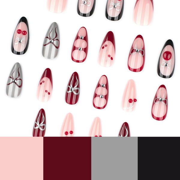 12 Sizes-24 Pcs Press On Nails JP4206