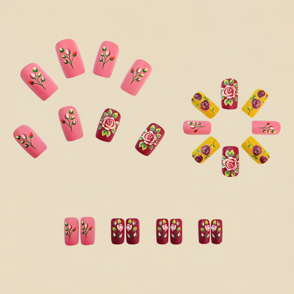 12 Sizes-24 Pcs Press On Nails Y638