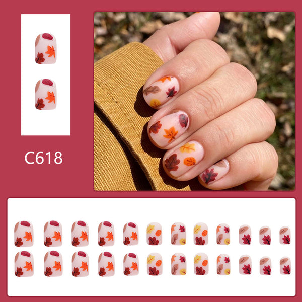 12 Sizes-24 Pcs Press On Nails C618