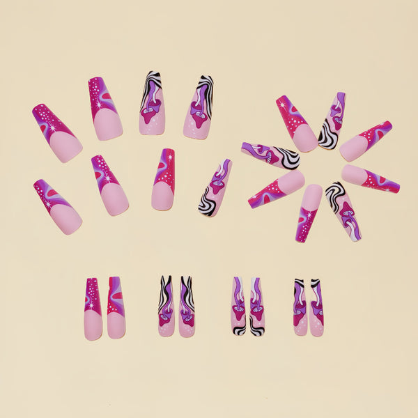 12 Sizes-24 Pcs Press On Nails Y069