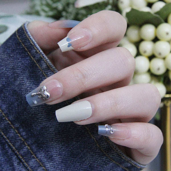 12 Sizes-24 Pcs Press On Nails Z615