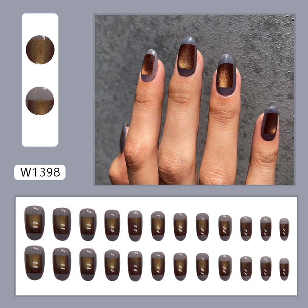 12 Sizes-24 Pcs Press On Nails W1398
