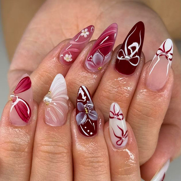 12 Sizes-24 Pcs Press On Nails Z1269