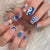 Blue Press on Nails