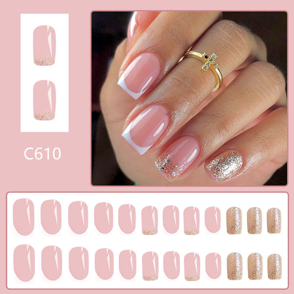 12 Sizes-24 Pcs Press On Nails C610