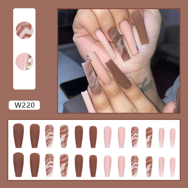 12 Sizes-24 Pcs Press On Nails W220