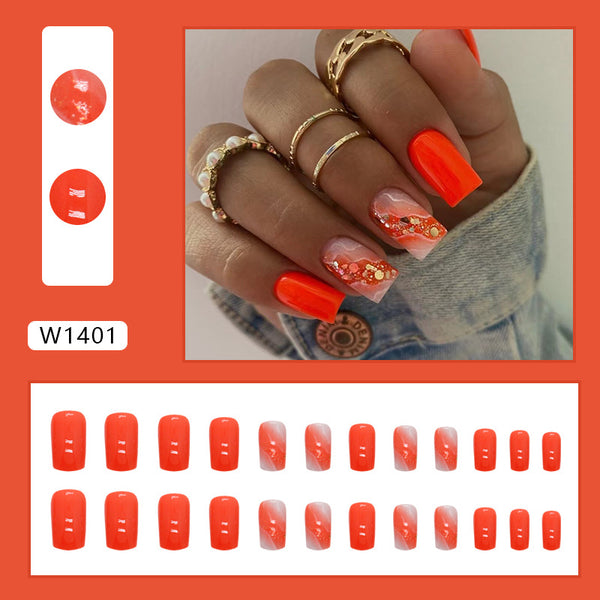 12 Sizes-24 Pcs Press On Nails W1421