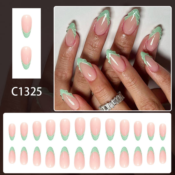 12 Sizes-24 Pcs Press On Nails C1325
