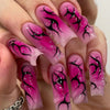 Glossy Long Pink Square Press on Nails