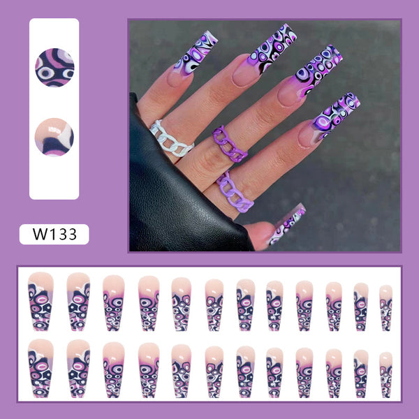 12 Sizes-24 Pcs Press On Nails W125