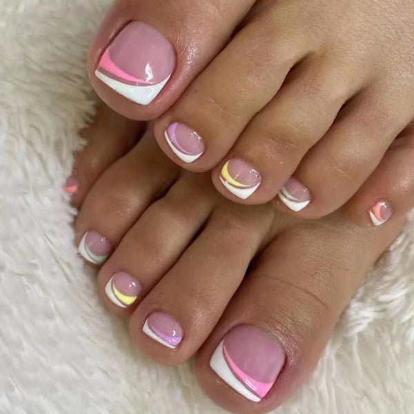 12 Sizes-24 Pcs Press On Nails F100