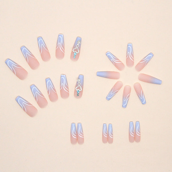 12 Sizes-24 Pcs Press On Nails Z609